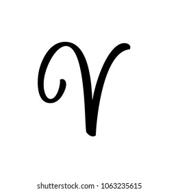 LETTER V. HAND LETTERING. LOGO LETTER V