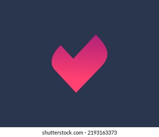 Letter V with heart logo icon design template elements