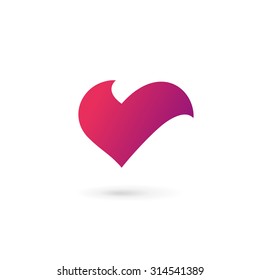 Letter V heart symbol logo icon design template elements
