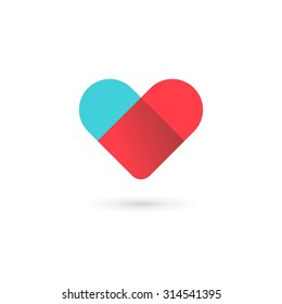 Letter V heart symbol logo icon design template elements
