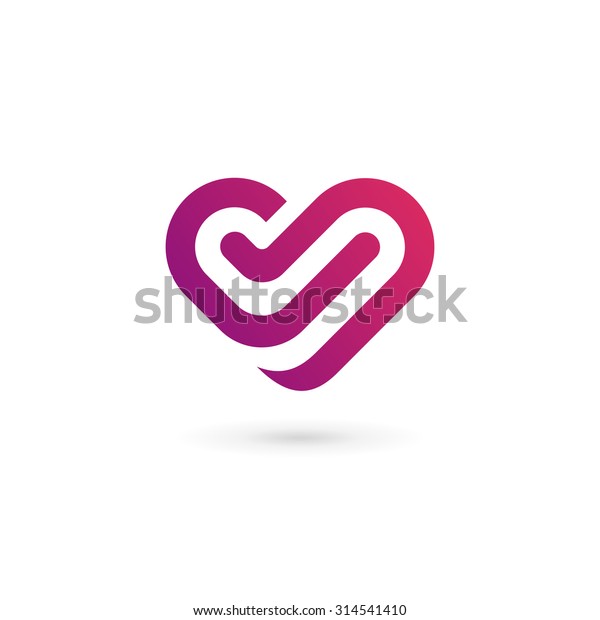 Letter V heart symbol logo icon design\
template elements\
