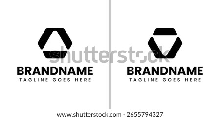 Letter A or V Hexagon Logo, symbolizing strength, balance, and modern design