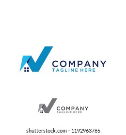 Letter V Home Logo Design Stock Vector (Royalty Free) 1192963765 ...