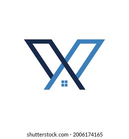 letter V home logo design for company business