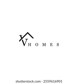 Letter V Home Logo Design with vector template
