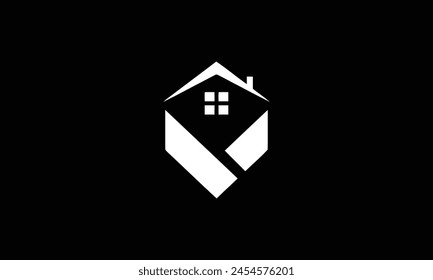 Letter V house logo, creative and simple real estate monogram logo style