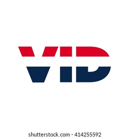 letter V, I, and D logo vector.
