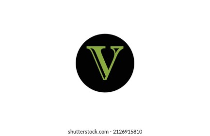 Letter V icon design with circle outside. Creative modern letters icon, Premium vector illustration.