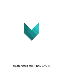 Letter V icon logo abstract 3d vector template design isolated on white background eps 10