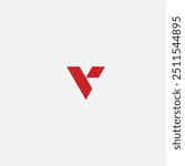 Letter V icon logo flat vector design