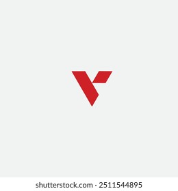 Letter V icon logo flat vector design