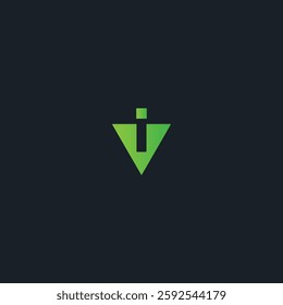 Letter V icon logo flat vector design