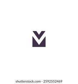 Letter V icon logo flat vector design