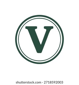 Buchstabe V-Symbol Logo, Siegel, Vektor auf weißem Hintergrund
Vektorstempelsymbol