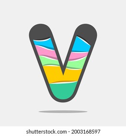 Icono de letra V y plantilla de logotipo. Nuevo diseño y elegante concepto tipográfico. Multy Color. Archivo EPS.