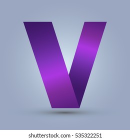 Letter V icon and logo template.  design and elegant typographic. gradient purple