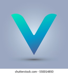 Letter V icon and logo template.  New design and elegant typographic concept. blue