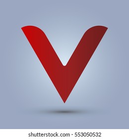 Letter V icon and logo template.  New design and elegant typographic concept. red