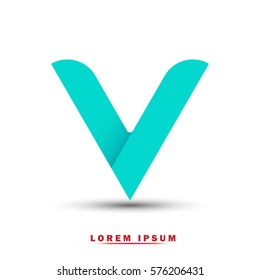 Letter V icon and logo template.  New design, elegant, and simple typographic . blue