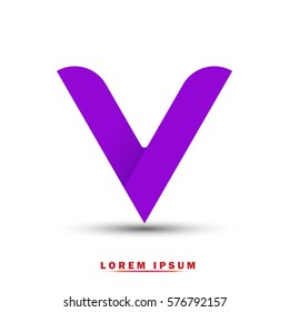 Letter V icon and logo template.  New design, elegant, and simple typographic . purple