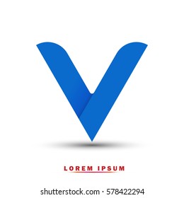 Letter V icon and logo template.  New design, elegant, and simple typographic . blue sea