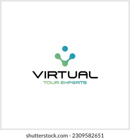 letter v icon, technology smart logo, computer and data related business, electronic logo vector, line symbol