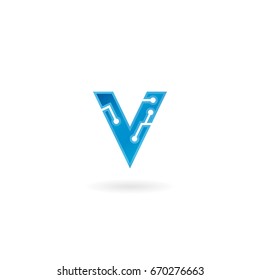 Letter V Icon Blue Vector Images Stock Photos Vectors Shutterstock