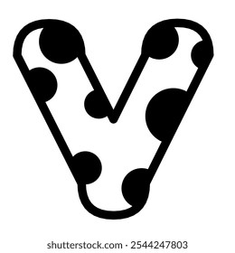 The letter V ideal for branding or creative projects, the cow pattern, this unique the letter V versatility