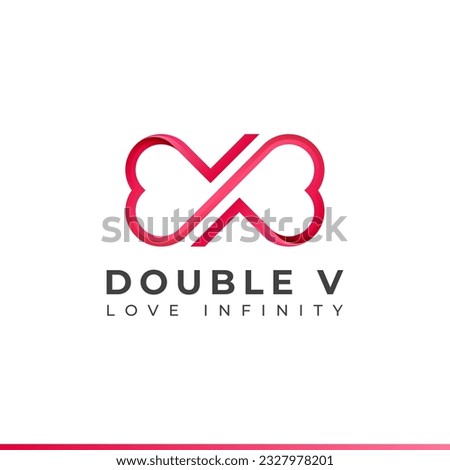 Letter V Infinity Logo design and Endless love symbol for Valentine's day Wedding Dating and Charity concept