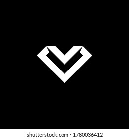 Buchstabe V erste Vektorgrafik-Mustervorlage für das Design eines Diamanten-Logos