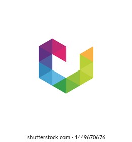 
letter V initial geometric logo template