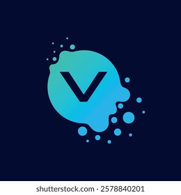 Letter V Initial Liquid Bubble Modern Logo Template