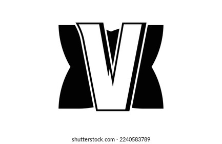 LETTER V INITIAL LOGO, WITH BLACK COLOR