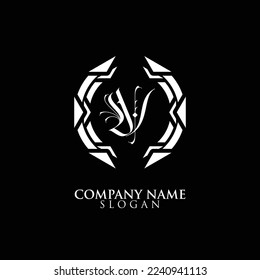 LETTER V INITIAL LOGO, WITH BLACK COLOR