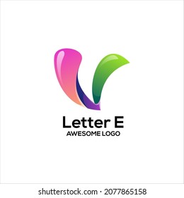 Letter V Initial Logo Colorful Gradient Template