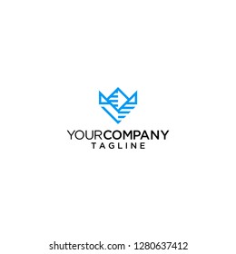 letter V initial logo crown vector icon