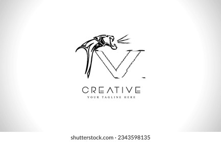 Letter V initial logo design templates