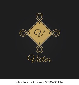 Letter V initial Luxury Logo template in vector for Restaurant, Royalty, Boutique, Cafe, Hotel, Jewelry. 