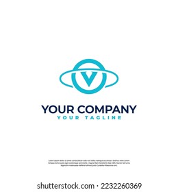 letter V initial monogram logo in modern minimalist style