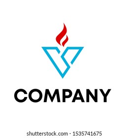 letter V initial shape vector logo