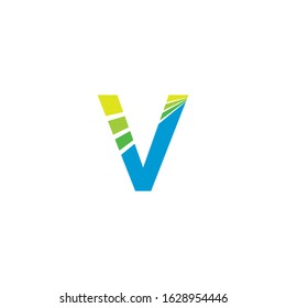 letter V initial sign logo design vector template