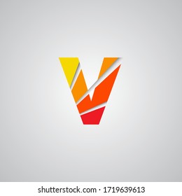 letter V initial sign logo design vector template