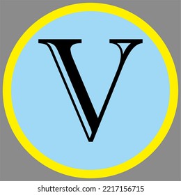 letter "V" with an interesting font and color in vector form