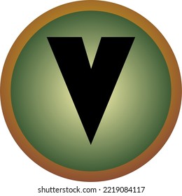 letter "v" with an interesting font and color in vector form