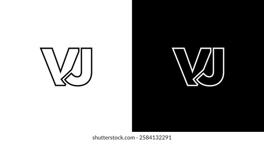 Letter V and J, VJ logo design template. Minimal monogram initial based logotype.