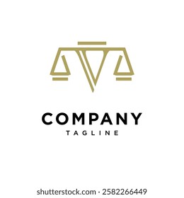 Letter V Justice Scale Logo Icon Vector