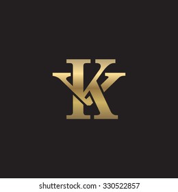 letter V and K monogram golden logo