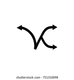 letter v k road lines symbol with arrows design logo vector