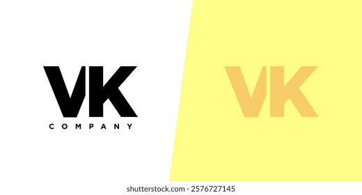 Letter V and K, VK logo design template. Minimal monogram initial based logotype.