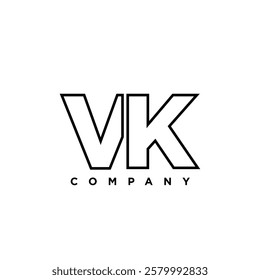 Letter V and K, VK logo design template. Minimal monogram initial based logotype.